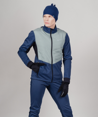 Куртка для лыж и бега зимой Nordski Hybrid Pro Blue/Ice Mint