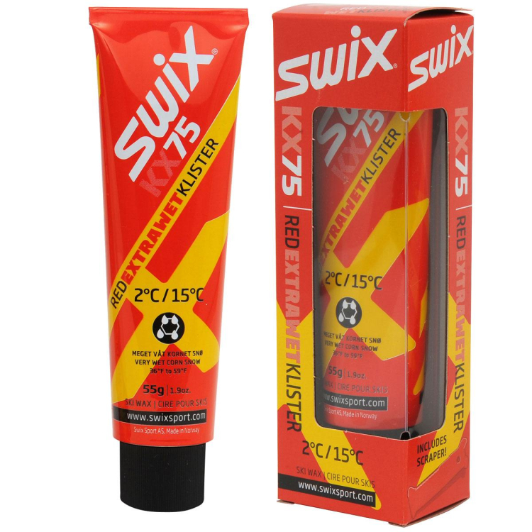 Клистер со скребком SWIX (+15+2 C), Red Extra Wet, 55 g