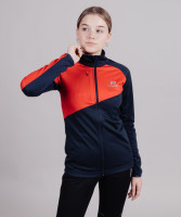 Детская лыжная разминочная куртка Nordski Jr Premium blueberry-red