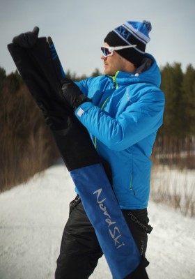 Чехол для беговых лыж Nordski Black-Blue на 3 пары до 195 см