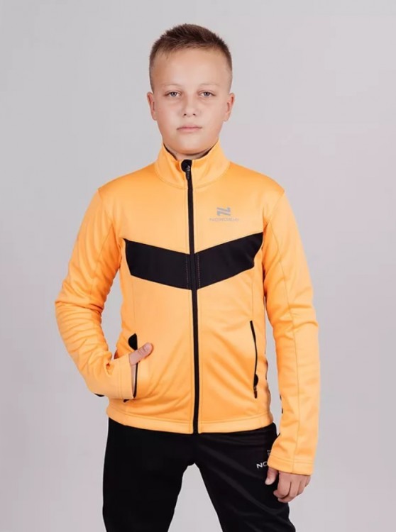 Детская разминочная лыжная куртка Nordski Jr. Base orange-black