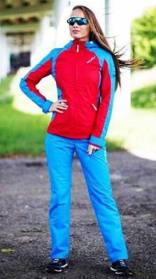 Женский ветрозащитный спортивный костюм Nordski National red