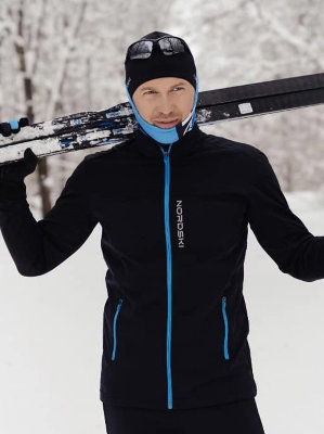Мужская утеплённая разминочная лыжная куртка Nordski Active Black