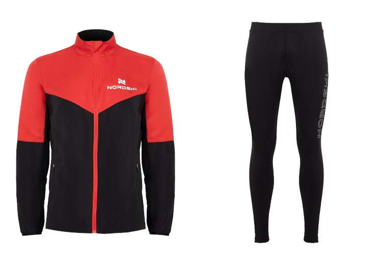Мужской костюм для бега Nordski Sport Elite red-black