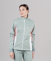 Элитная женская лыжная разминочная куртка Nordski Pro Ice Mint/Soft Pink W