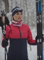 Женская лыжная разминочная куртка Nordski Premium blueberry-pink