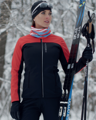 Женская утеплённая лыжная куртка Nordski Active red-black 2020