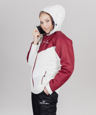 Женская теплая зимняя куртка Nordski Premium Sport Cream/Wine