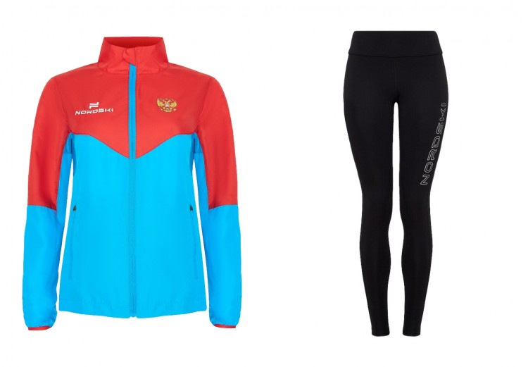 Женский костюм для бега Nordski Sport Elite red-blue-black