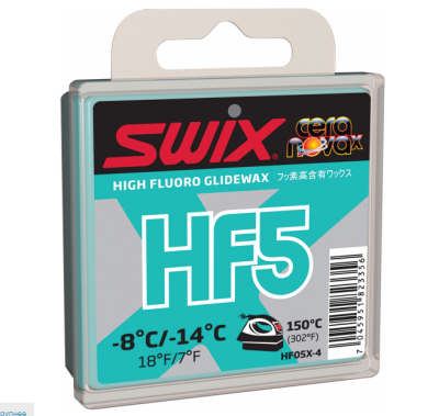 Мазь скольжения SWIX HF5X, (-8-14 C), Turquoise, 40 g