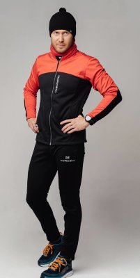 Мужской разминочный лыжный костюм Nordski Active Base Red-black