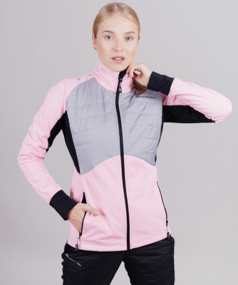 Лыжная куртка Nordski Hybrid Candy Pink/Grey W