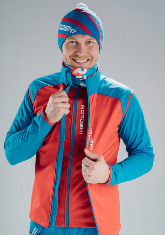 Мужской лыжный жилет Nordski Premium red-blue
