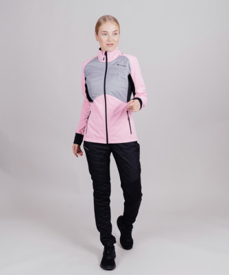 Женский тренировочный лыжный костюм Nordski Hybrid Candy Pink/Grey W