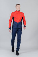 Мужской лыжный разминочный костюм Nordski Pro красно-синий