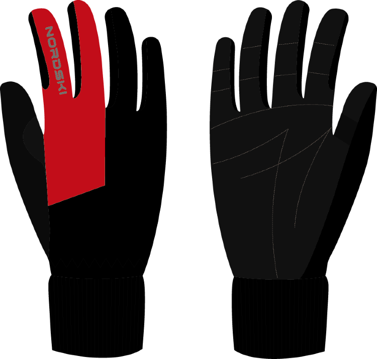 Детские теплые лыжные перчатки Nordski Jr Arctic Ws black-red
